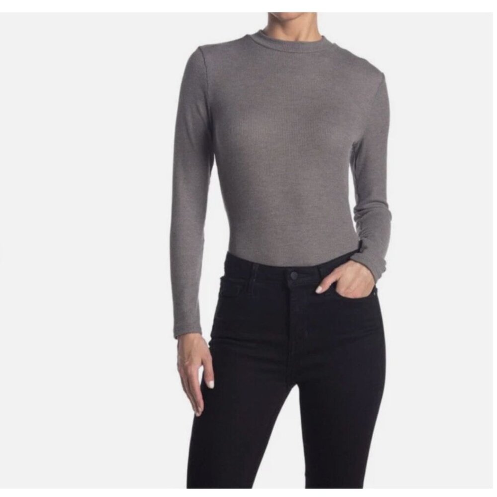 Abound Women's Waffle Knit Mock Neck Long Sleeve Bodysuit